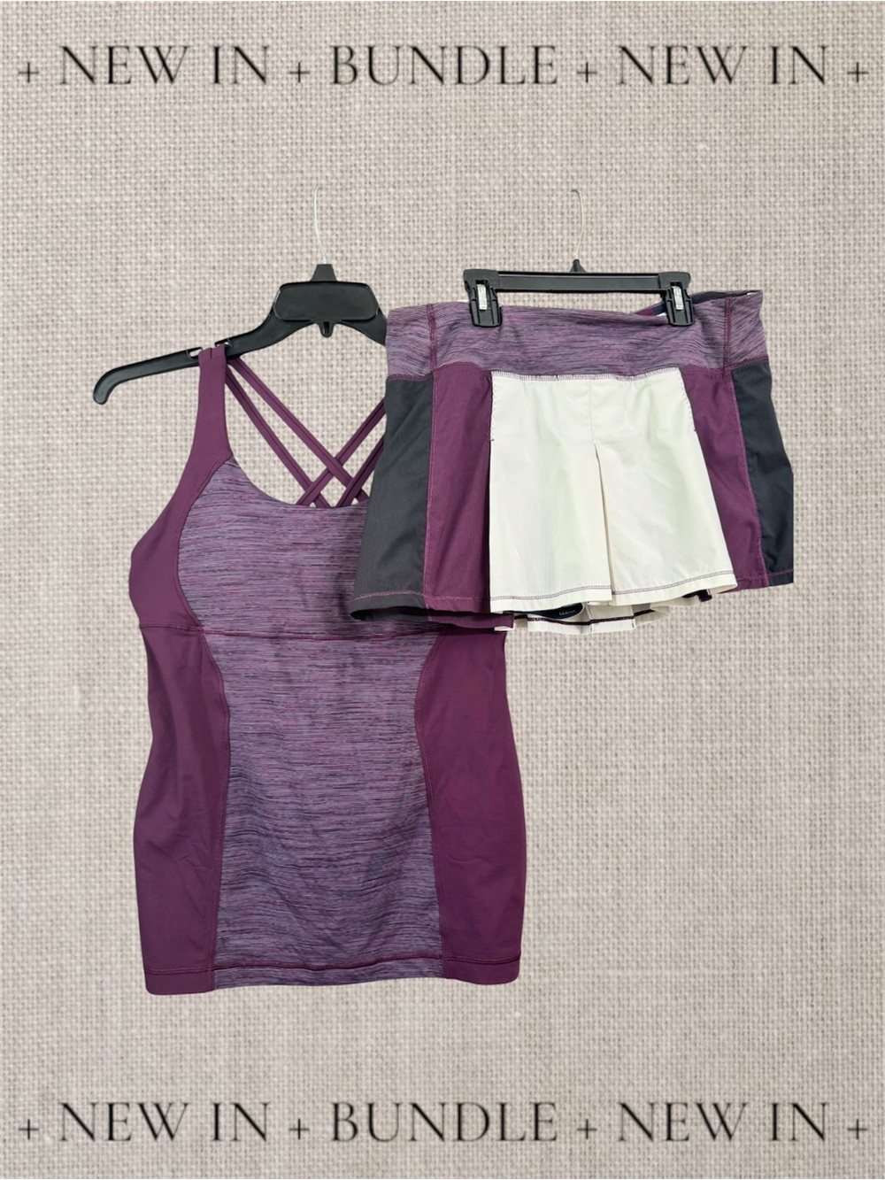 Lululemon Matching Set Tank + Skirt Purple Plum Athletic Outfit Women’s Size 8